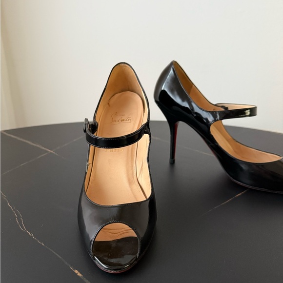 Christian Louboutin Black Peep Toe Heels - Picture 8 of 16